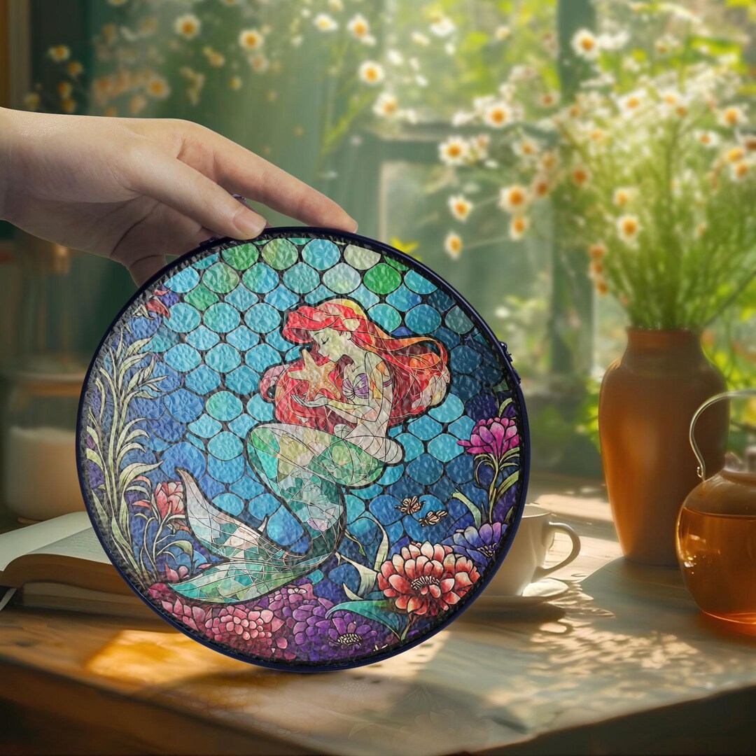The Mermaid Ariel Glass Suncatcher, Under the Sea Suncatcher Decor ...