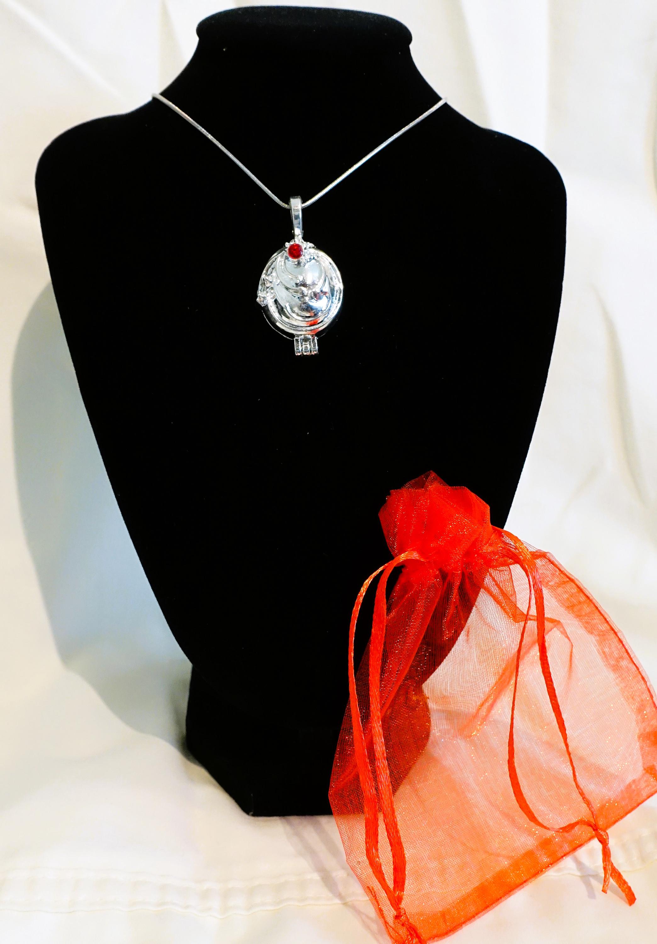 Collana The Vampire Diaries Elena Con Ciondolo Placcato Argento E Pietra Luminosa Acquamarina - Foto 2