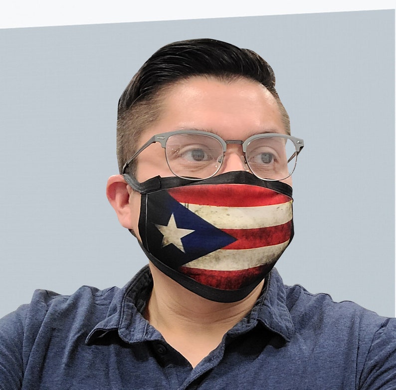 Puerto Rico PR Flag Face Mask Durable washable & Etsy