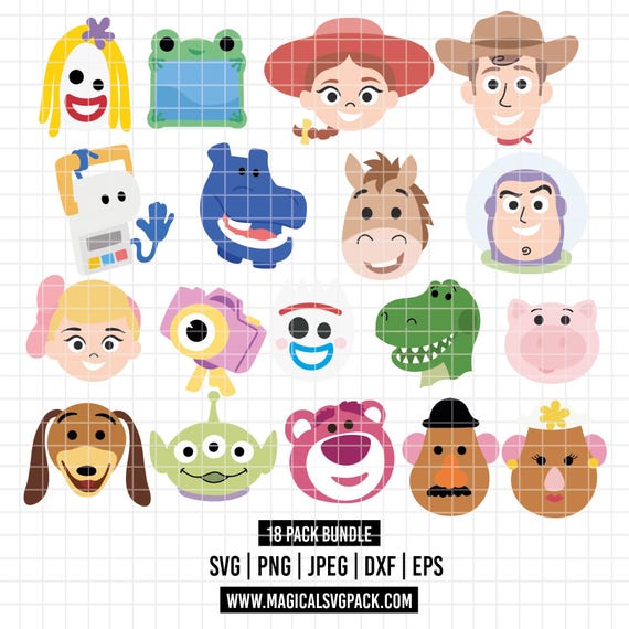 6542 - Toy story 5 characters mega bundle cartoon mode Svg, Eps, Png, Dxf, Jpeg (18 characters)