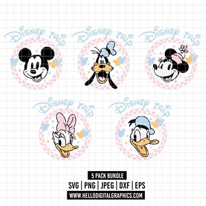 3209 - Disneyy classics cartoons pack bundle SVG, EPS, PNG - Mickeyy, Minniee, Goofy, Donald and daisy clipart dtf Disneyy trip pack dtf