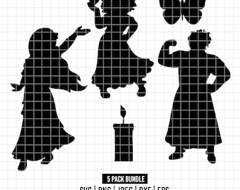 3096 - Encanto characters silhouettes pack bundle SVG, PNG, EPS - Encanto clipart vector. Isabella, Mirabel, Luisa Madrigal silhouettes dtf.