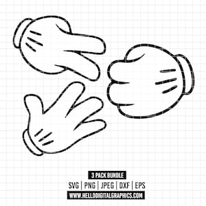 3104 - Disneyy hands pack bundle SVG, EPS, PNG - Disneey rock paper scissors clipart vector. Disney icons dtf. Mickeyy hands dtf
