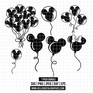 2331 - Disneyy balloons pack SVG, EPS, PNG - Disneey ballons pack dtf clipart vector. Disney birthdays dtf. Mickeyy balloons pack dtf