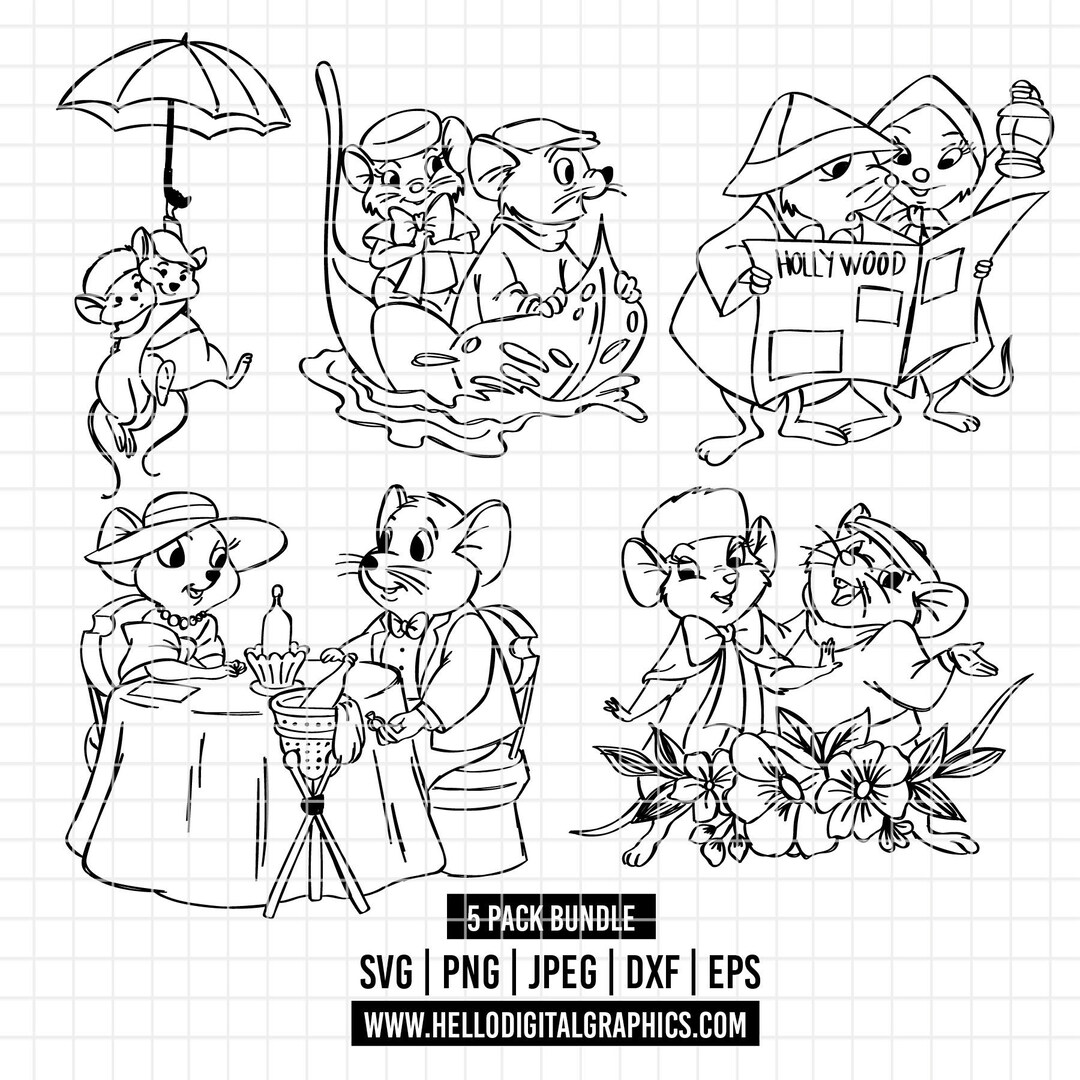 3493 - the Rescuers Line Art Pack Bundle Svg, Eps, Png, Dxf, Jpeg ...