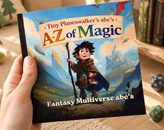 Livro ABC do Pequeno Planeswalker, Livro de Aprendizagem do Alfabeto de Fantasia Multiversal. Livro de Bebê MTG, Presente MTG, Presente de Chá de Bebê Inspirado em Magic.