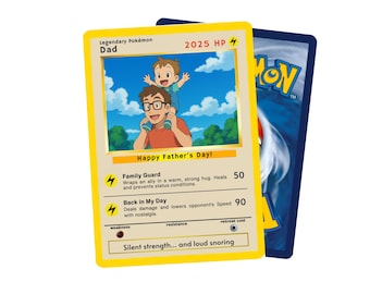 Carta collezionabile Pokémon personalizzata, carta Pokémon personalizzata, carta Pokémon di Natale, carta Pokémon di papà