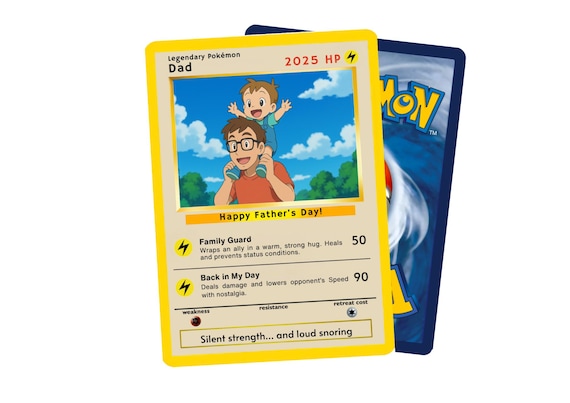 Custom Pokémon Trading Card, Personalized Custom Poke Card, Christmas Pokemon card, Dad pokemon card