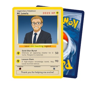 Regalo di ringraziamento personalizzato per insegnante di Pokémon, biglietto d'auguri personalizzato per insegnante di Pokémon, regalo personalizzato per insegnante di Pokémon, regalo di ringraziamento per insegnante di Pokémon