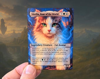 Carta Magic the Gathering senza bordi, Carta Magic the Gathering personalizzata, Carta MTG per animali domestici, Carta MTG per cani, Regalo MTG, Carta personalizzata per animali fantasy