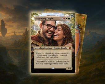 Carta Magic the Gathering senza bordi, carta personalizzata in stile MTG, carta Magic the Gathering personalizzata, regalo MTG, carta fantasy personalizzata, MTG a illustrazione completa