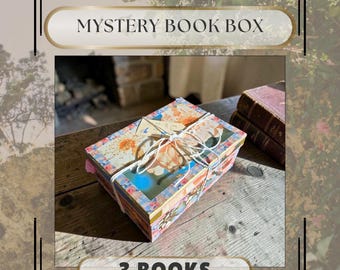 Scatola di libri misteriosi personalizzata: 3 libri di seconda mano, accessori fatti a mano, pronti da regalare
