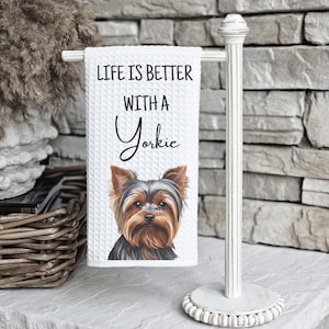 Yorkie Gift For Her Yorkie Kitchen Towel Yorkie Wedding Gift Yorkie Dish Towel Yorkie
