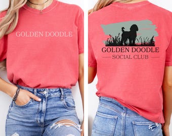 Goldendoodle Social Club Shirt for dog lover gift Goldendoodle mom gift for her Golden Doodle cute dog tshirt comfort colors beach summer