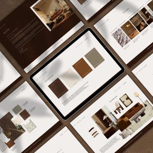 Presentación de diseño de interiores / Plantilla de proyecto de diseño de interiores / Totalmente editable en Canva y PowerPoint