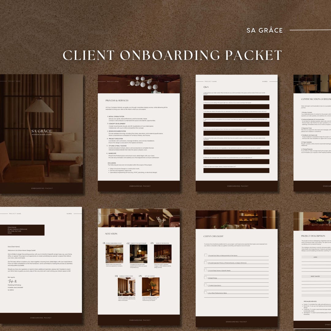 Interior Design Client Onboarding Packet | Luxury and Modern Canva ...