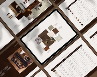 FF&E Schedule Template | Interior Design Furniture and Materials Tracker | Editable in Canva and PowerPoint