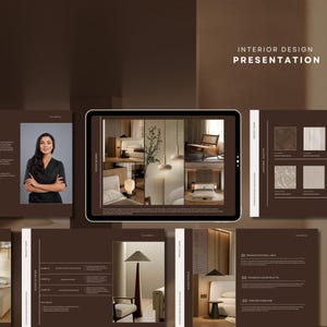 Interior Design Presentation Template  | Canva & PowerPoint | Mood board | Material Palette | Moodboard