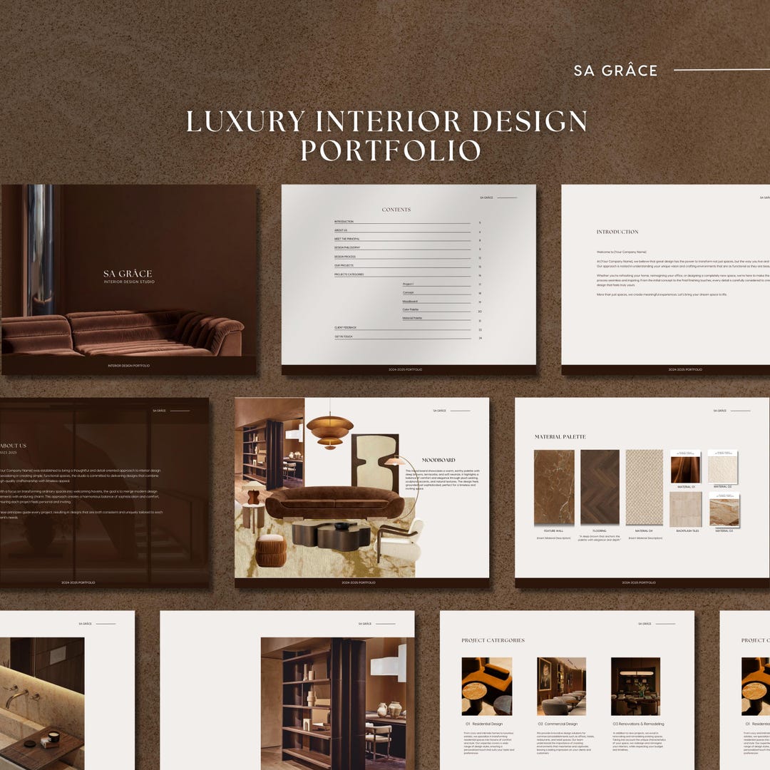 Luxury Interior Design Portfolio Editable Client Presentation Template ...