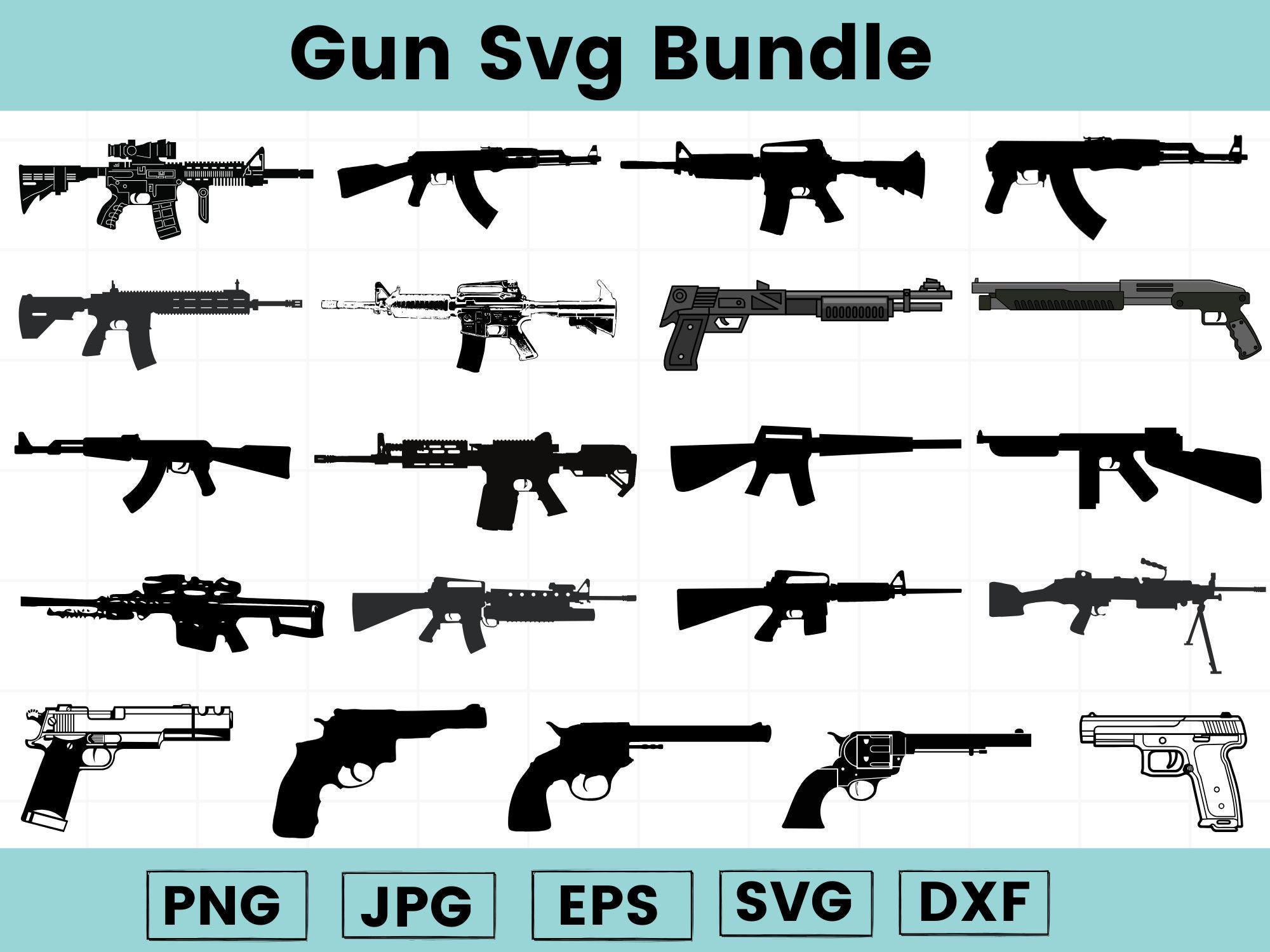 Gun Inlay Svg Guns Svg - Military Weapon Svg - Pistol Svg - Weapon Svg - Clipart ...
