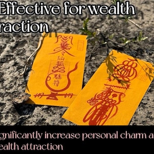 Fulu set 2: x2 effective for success and wealth attraction, authentic Chinese Taoism Amulet with actual effects, personalized talisman