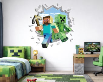 Vinilo decorativo de pared para gamers, pegatina personalizada para sala de juegos, decoración pixelada, código: 43