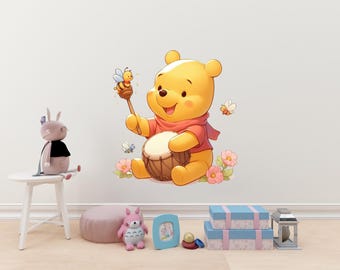 Vinilo decorativo de Winnie the Pooh para la pared de la habitación infantil. Pegatina de Winnie the Pooh.