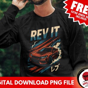 Stampa artistica JDM Car Drift: corse su strada giapponesi, fumo rosso (download digitale)