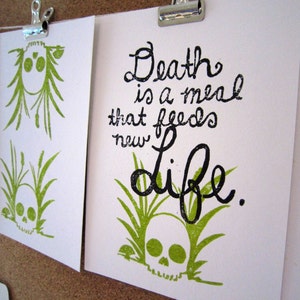 Death is a Meal -- Original Linocut Print