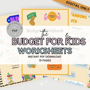 budget worksheet for kids, budget exercises for kids, managing finances for kids, budgeting for kids, learning about money, managing money
