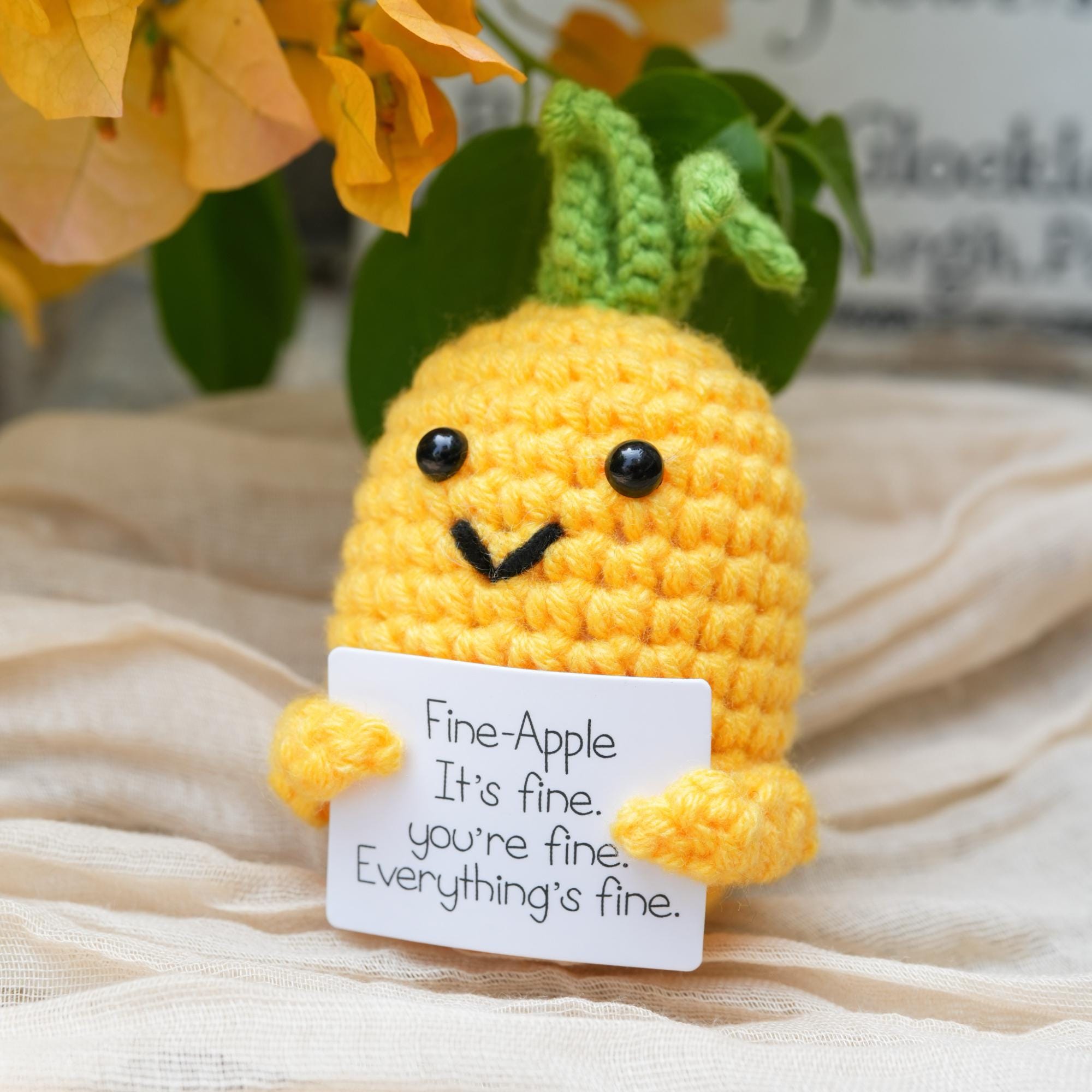 Crochet Pineapple Amigurumi: Handmade Desk Decor, Motivational Gift