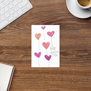 V-Day Greeting Card| Happy Valentine's Day Heart Balloon Greeting card