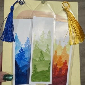 Colorful Misty Forest Handmade Bookmarks|Forest Bookmark|Landscape|Book lovers Gift|Gift for readers|Hand-Painted|Book-lover Gift|