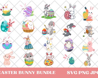 Easter Bunny Svg Bundle,Easter Bunny Svg, Easter Bunny, Bunny Outline Svg, Bunny Clipart, Bunny Cut Files, Instant Download, Rabbit Svg