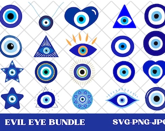 Evil Eye Svg Bundle, High Quality Evil Eye Png, Ojo Turco, Hamsa Svg, Evil Eye Clipart, Instant Download, Svg For Cricut, Cut Files
