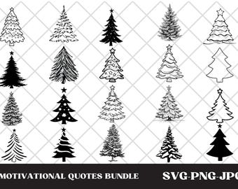Pakiet choinki Svg, Boże Narodzenie Svg, Choinka Svg, Clipart bożonarodzeniowy, Choinka Png, Boże Narodzenie Cyfrowe, Cricut, Sylwetka