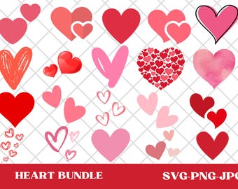 Paquete de Svg de corazón, Svg de corazón, Svg de corazón dibujado a mano, Svg de corazón abierto, Svg de corazón garabato, Svg de corazón esbozado, Svg de amor, Svg de San Valentín, Cricut, Png