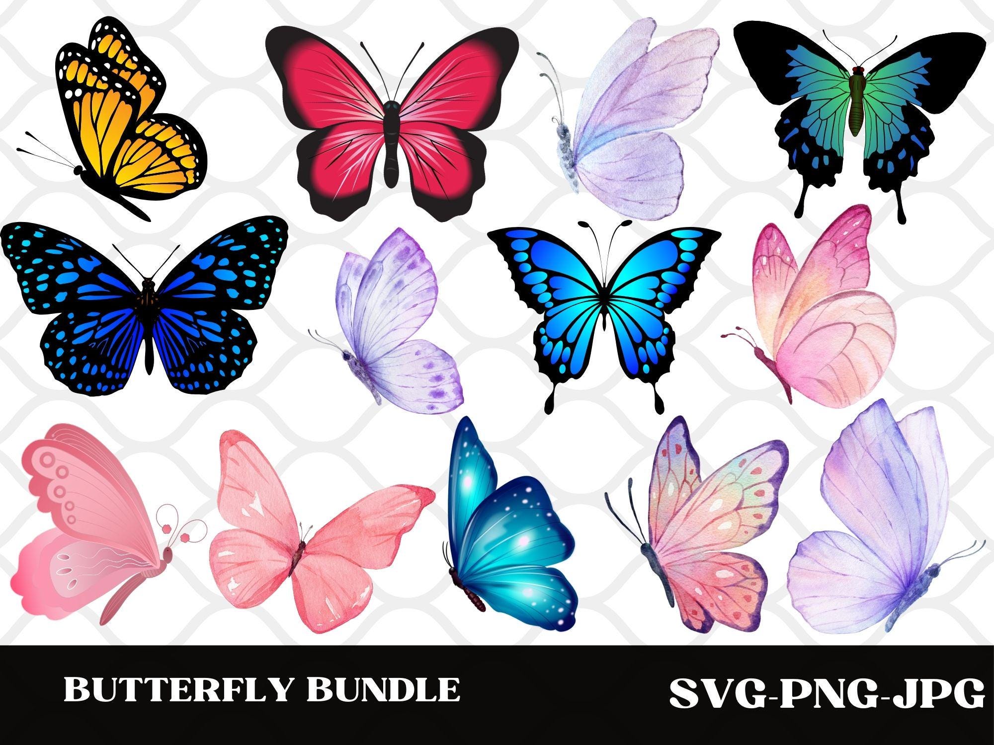 蝶のSVGバンドル、ユニークなデザインの蝶のSVG、レイヤー化された蝶の