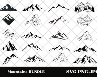 Mountains SVG, File For Cricut, For Silhouette, Cut Files, Forest Scenery Svg - Mountain Clipart - Pine Tree Svg Png, Svg Files
