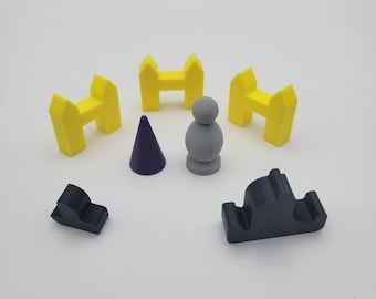 Catan Robber, Seafarers Pirate Boat, CnKs Barbarian Ship en Metropolis