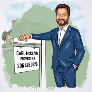 Business Logo Portrait in the cartoon style