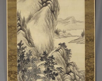 Mori Kinseki (1843-1921), 森琴石.Ink Landscape of an Autumn Scene, 1908, Japanese hanging scroll, Meiji period