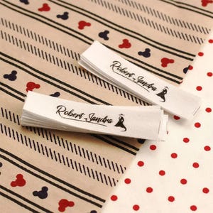 12x60mm Handmade Cotton Label with Logo or Text, Sewing Accessories, Tags for Knitted Things, Custom,Personalizada, Gift Tags