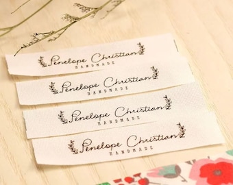 15 * 70 mm Baumwolle mit Logo oder Text Nähzubehör Etiketten, Tags für gestrickte Dinge, kundenspezifisch, Personalizada, handgemachtes Etikett, Geschenkanhänger