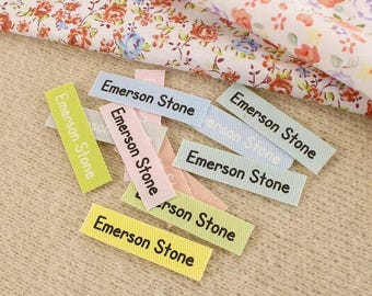 12.5 * 50 mm personalisierte Bügeletiketten, Schuletiketten, personalisierte Namen, Namensschilder, Kleidungsetiketten für Kinder