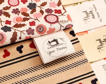25 x 70 mm Handmade Cotton Label mit Logo oder Text, Nähzubehör, Tags für gestrickte Dinge, Personalizada, Geschenkanhänger