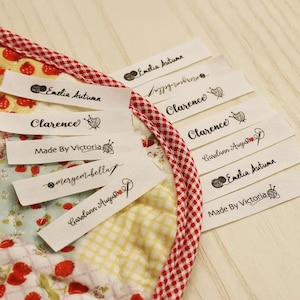 12x60mm Handmade Cotton Label with Logo or Text, Sewing Accessories, Tags for Knitted Things, Custom,Personalizada, Gift Tags