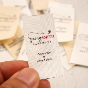 25x50mm Handmade Cotton Label with Logo or Text, Sewing Accessories, Tags for Knitted Things, Custom,Personalizada, Gift Tags