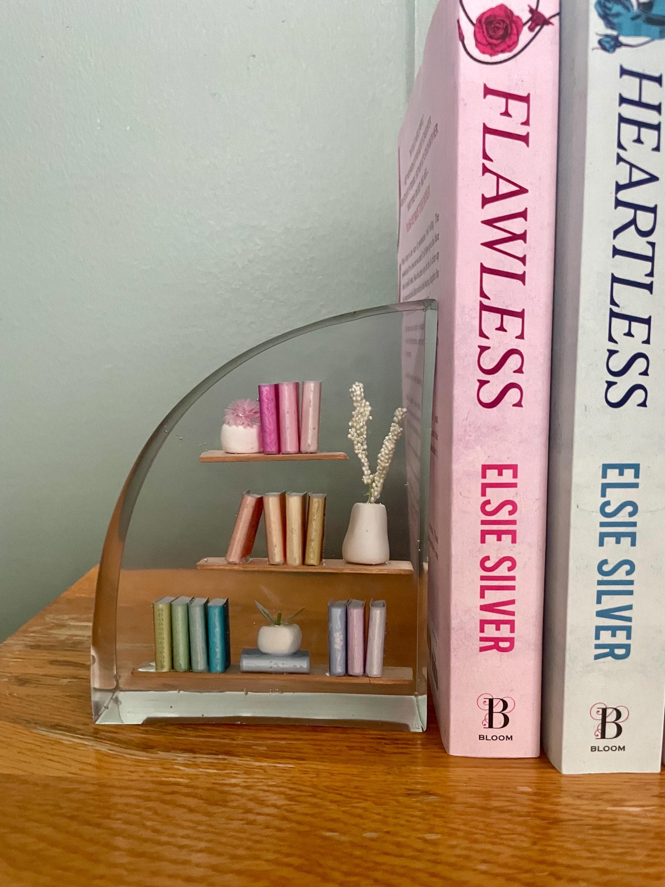 Handmade Rainbow Bookend with Mini Books for Book Lovers and Avid Readers