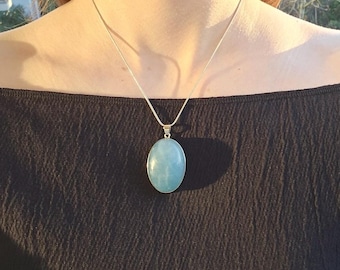 Sterling Silver Aquamarine Pendant Necklace